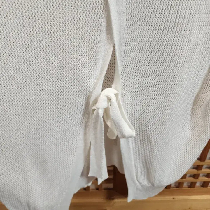 [BUNJANG] White Knit Short-Sleeved T-Shirt / 화이트 니트 반팔 티셔츠