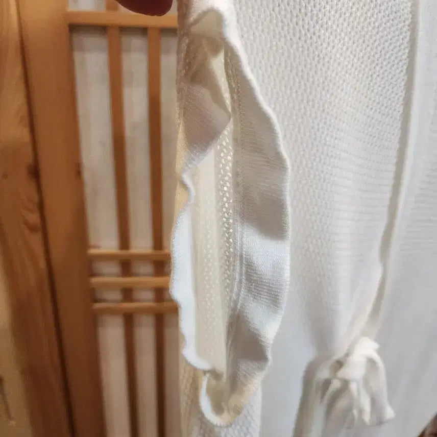 [BUNJANG] White Knit Short-Sleeved T-Shirt / 화이트 니트 반팔 티셔츠