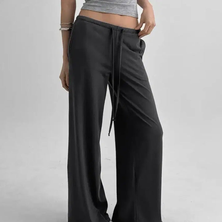 [BUNJANG] Blackup Chico String Banding Pants Charcoal S / 블랙업 치코 스트링 밴딩팬츠 차콜 S