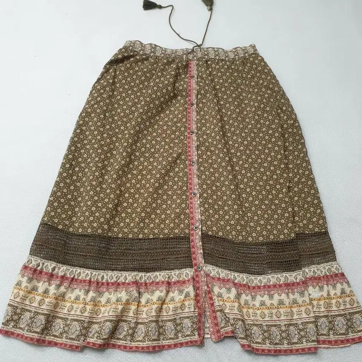 [SOLD OUT] 써스데이아일랜드 빈티지 플라워 패턴 롱 스커트 허리30~32