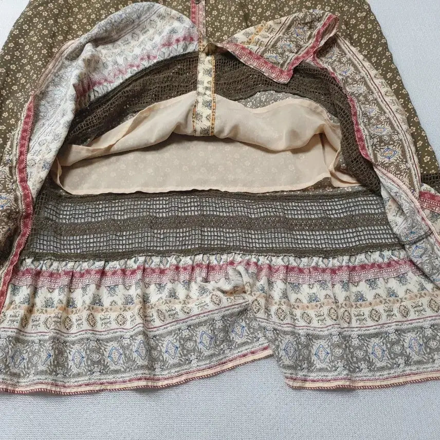 [SOLD OUT] 써스데이아일랜드 빈티지 플라워 패턴 롱 스커트 허리30~32