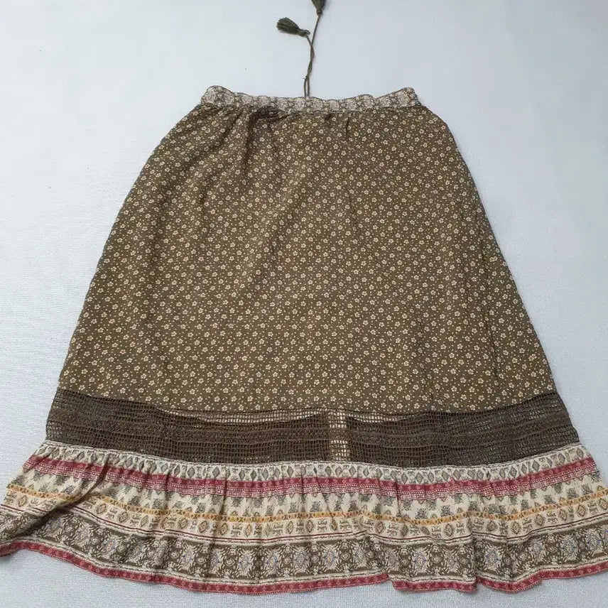 [SOLD OUT] 써스데이아일랜드 빈티지 플라워 패턴 롱 스커트 허리30~32