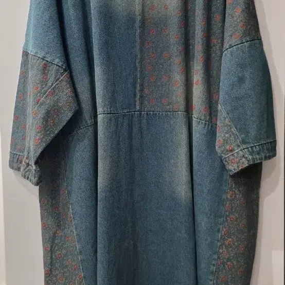 [SOLD OUT] 플라워 프린트 데님 롱 원피스