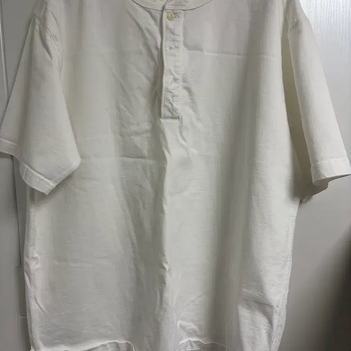 [SOLD OUT] 브론슨 반팔 헨리넥 티셔츠 화이트 XXXL