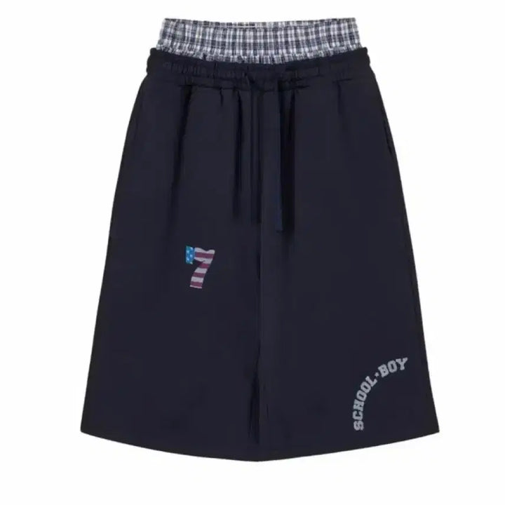 [BUNJANG] TRUNK LAYERED SWEATSHORTS [NAVY] / TRUNK LAYERED SWEATSHORTS [NAVY]
