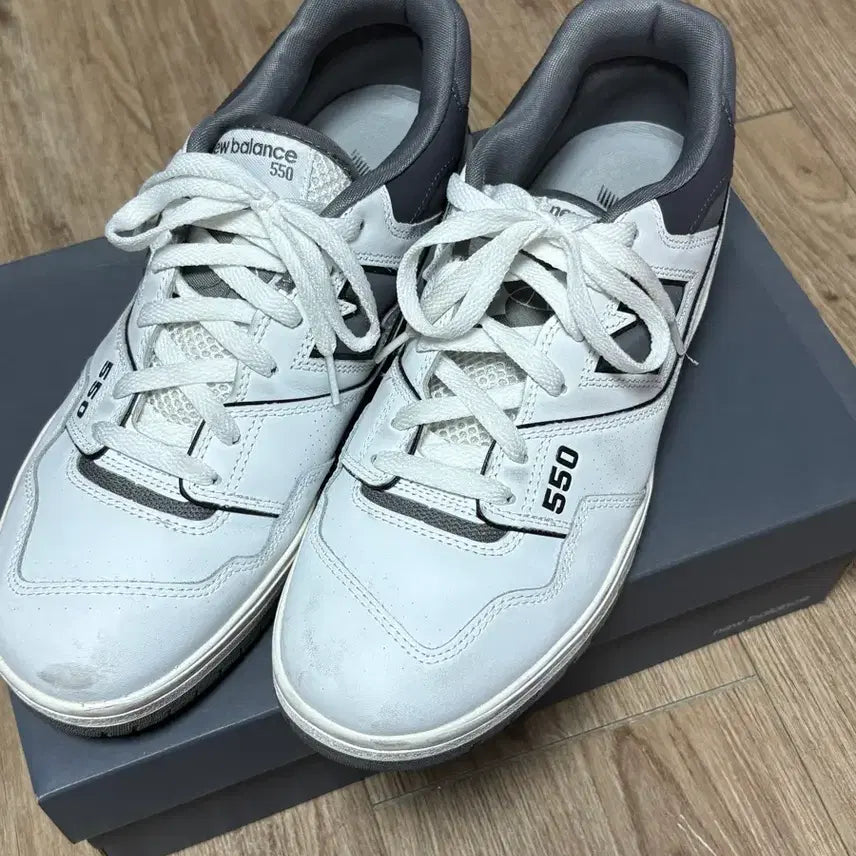 [BUNJANG] New Balance 550 White Grey Sneakers / 뉴발란스 550 운동화 화이트 그레이 (290)