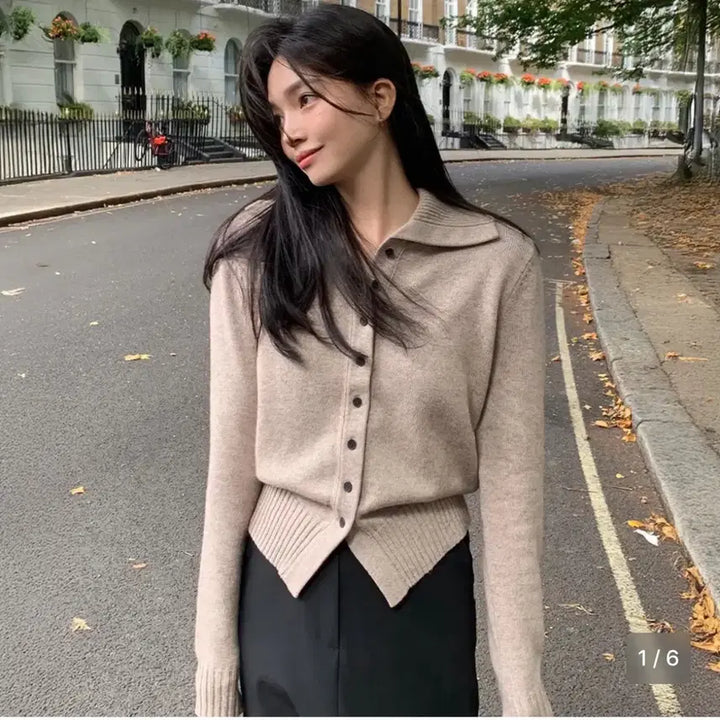 [BUNJANG] Lookast Sienna Wool High Neck Cardigan Beige / 룩캐스트 시에나 울 하이넥 가디건 베이지