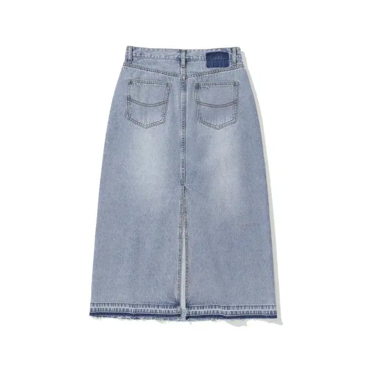 [BUNJANG] Uniform Bridge Denim Long Skirt / 유니폼브릿지 데님 롱 스커트 55