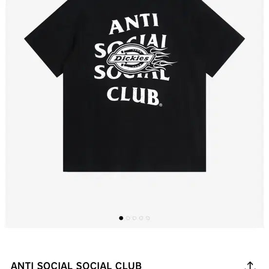 [BUNJANG] Dickies Anti Social Club Flame T-shirt / 새상품) 디키즈 x 안티소셜클럽 플레임 티셔츠