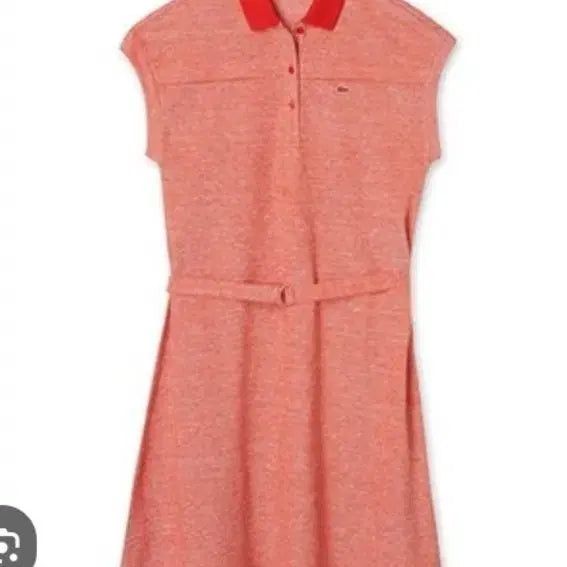 [BUNJANG] Lacoste Orange Pique Belted Dress / 34/55~66/라코스테 오렌지 피케 벨트 원피스
