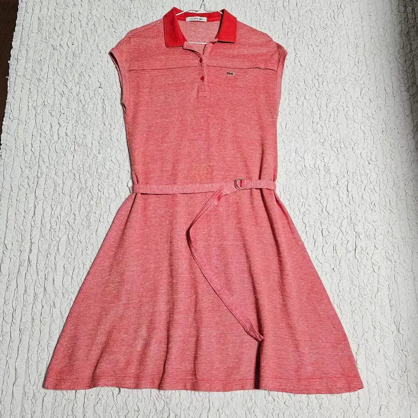 [BUNJANG] Lacoste Orange Pique Belted Dress / 34/55~66/라코스테 오렌지 피케 벨트 원피스