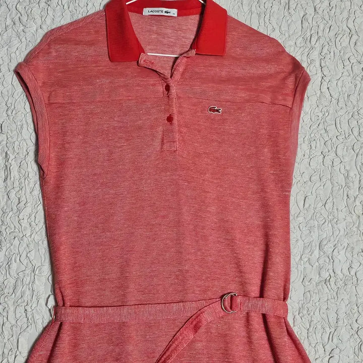 [BUNJANG] Lacoste Orange Pique Belted Dress / 34/55~66/라코스테 오렌지 피케 벨트 원피스