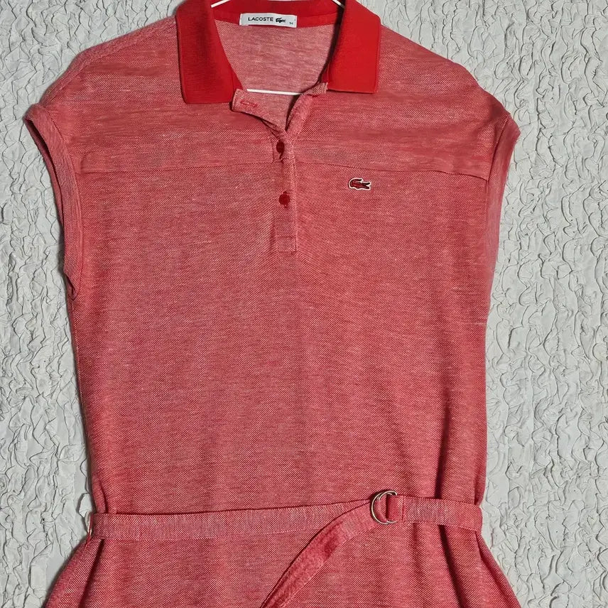 [BUNJANG] Lacoste Orange Pique Belted Dress / 34/55~66/라코스테 오렌지 피케 벨트 원피스
