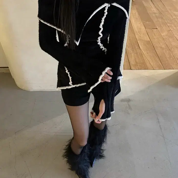 [BUNJANG] Newearlin Angora Off-shoulder Knit / 뉴얼린 앙고라 오프숄더 니트
