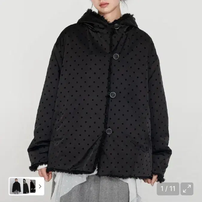 [BUNJANG] Highschool Disco Dot Reversible Fur Jacket / 하이스쿨디스코 도트 리버시블 퍼자켓