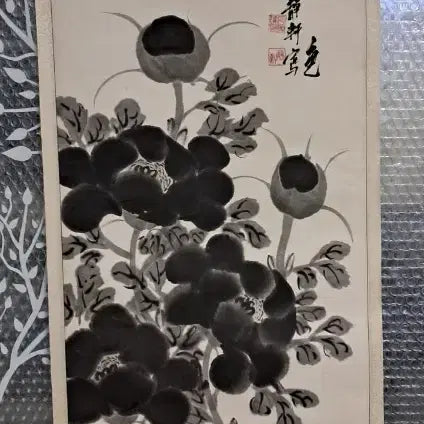 [BUNJANG] Oriental Painting Peony Ink Painting / 동양화 모란도 묵화