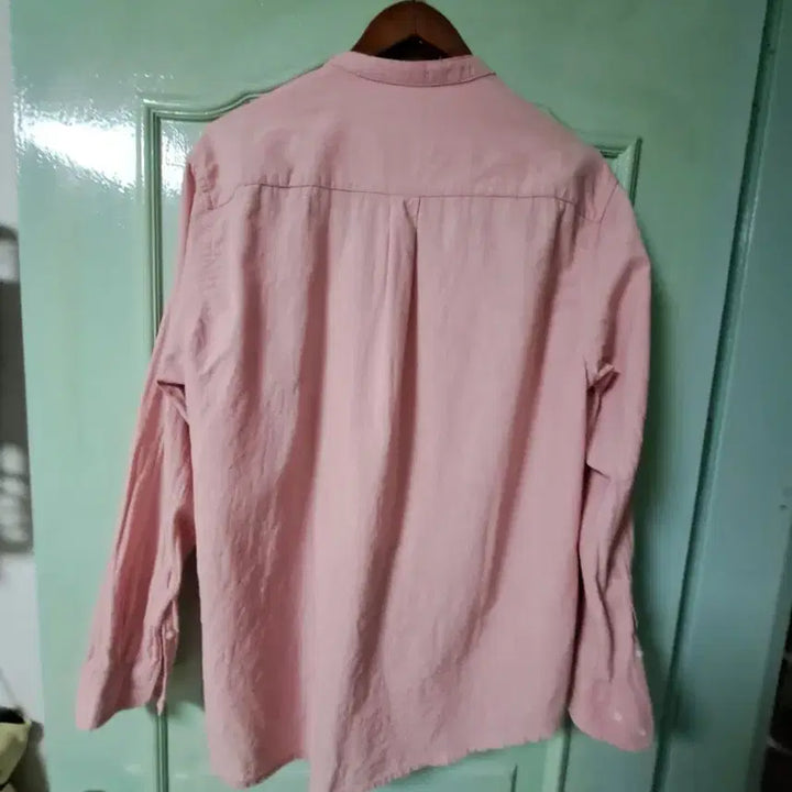 [BUNJANG] Some-day Part Pink Henley Long Sleeve Shirt / 썸데part 핑크색 헨리넥 긴팔 셔츠