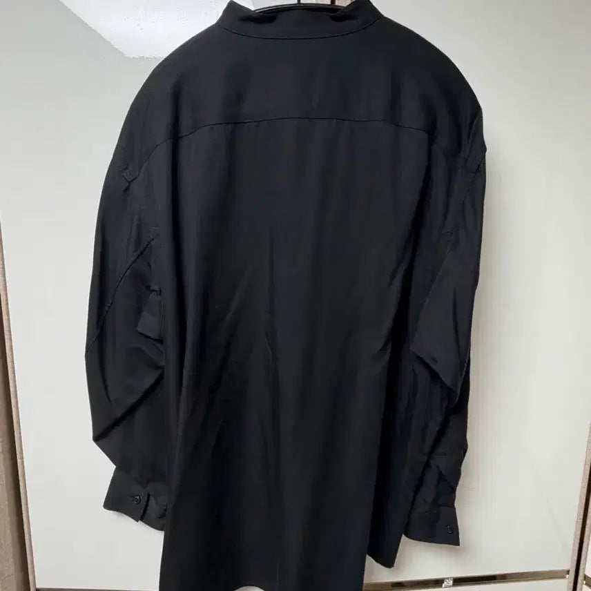 [BUNJANG] Uniqlo U Stand Collar Shirt - Black / 유니클로u 스탠드 칼라 셔츠 블랙