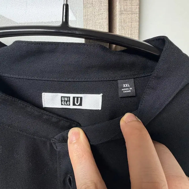 [BUNJANG] Uniqlo U Stand Collar Shirt - Black / 유니클로u 스탠드 칼라 셔츠 블랙