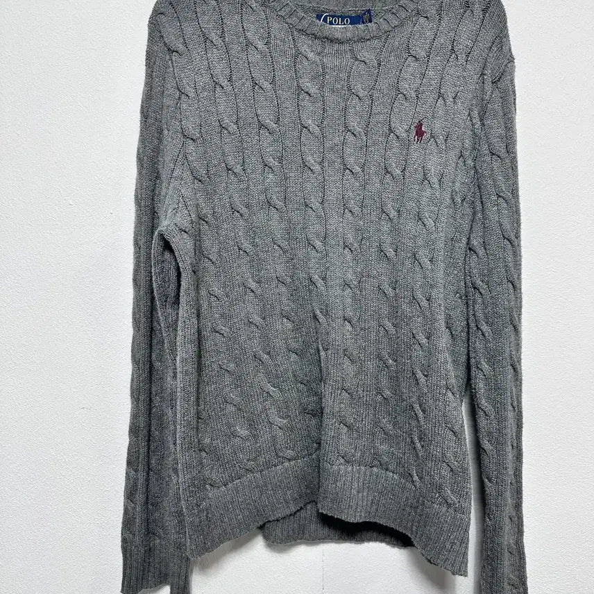[BUNJANG] Polo Ralph Lauren Cable Knit Sweater / 폴로 랄프로렌 케이블 니트 그레이