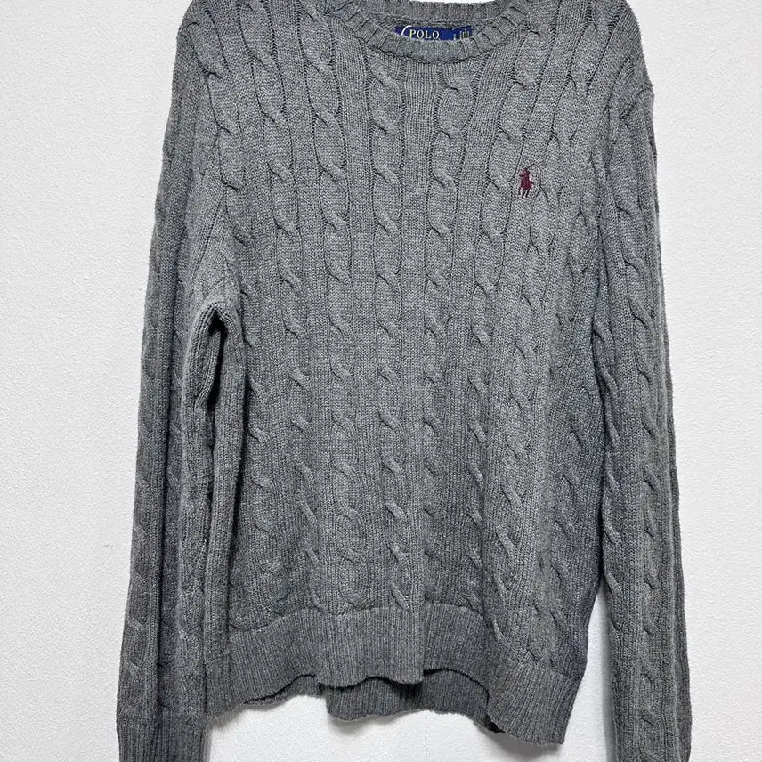 [BUNJANG] Polo Ralph Lauren Cable Knit Sweater / 폴로 랄프로렌 케이블 니트 그레이