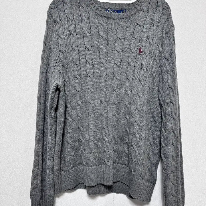 [BUNJANG] Polo Ralph Lauren Cable Knit Sweater / 폴로 랄프로렌 케이블 니트 그레이