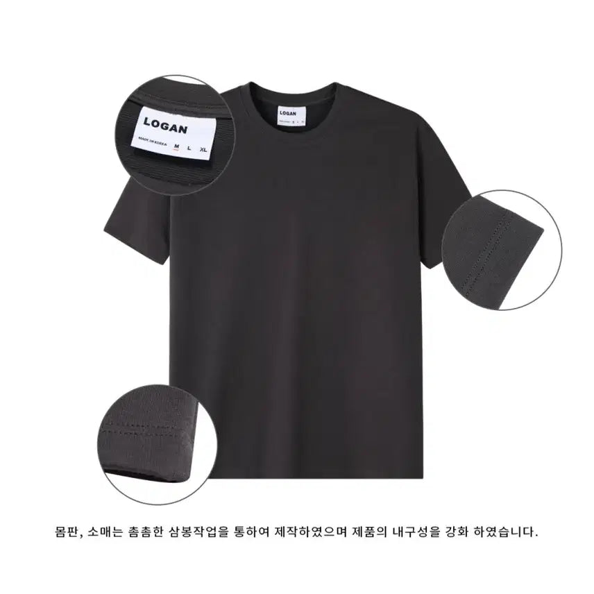 [BUNJANG] LOGAN Cool Max Muscle Fit Short Sleeve T-Shirt / LOGAN 쿨맥스 머슬핏 반팔티 4color