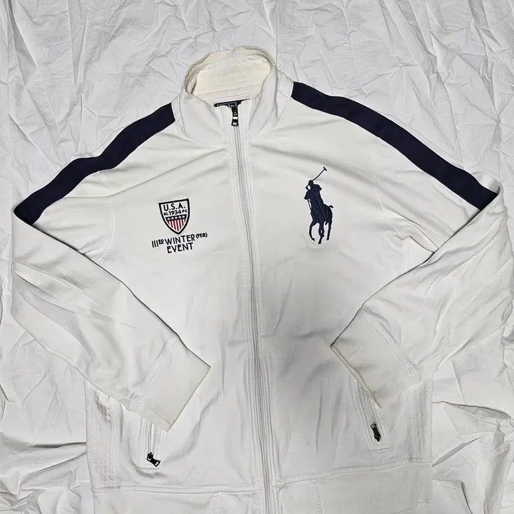 [SOLD OUT] 폴로랄프로렌 화이트 빅포니 코튼 집업 져지 XL