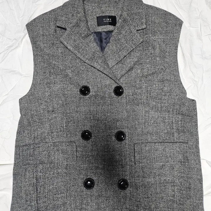 [BUNJANG] Time Double Button Vest Jacket - M / 20fw 타임 더블 버튼 베스트 자켓 M