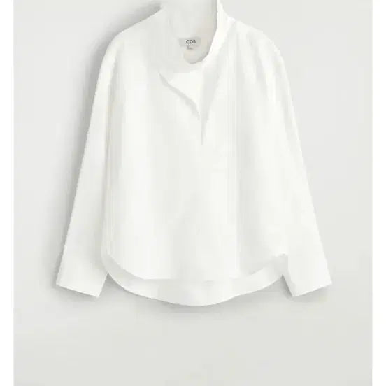 [BUNJANG] COS White Funnel Neck Cotton Shirt (Size 32) / COS 코스 화이트 퍼넬넥 코튼 셔츠 32