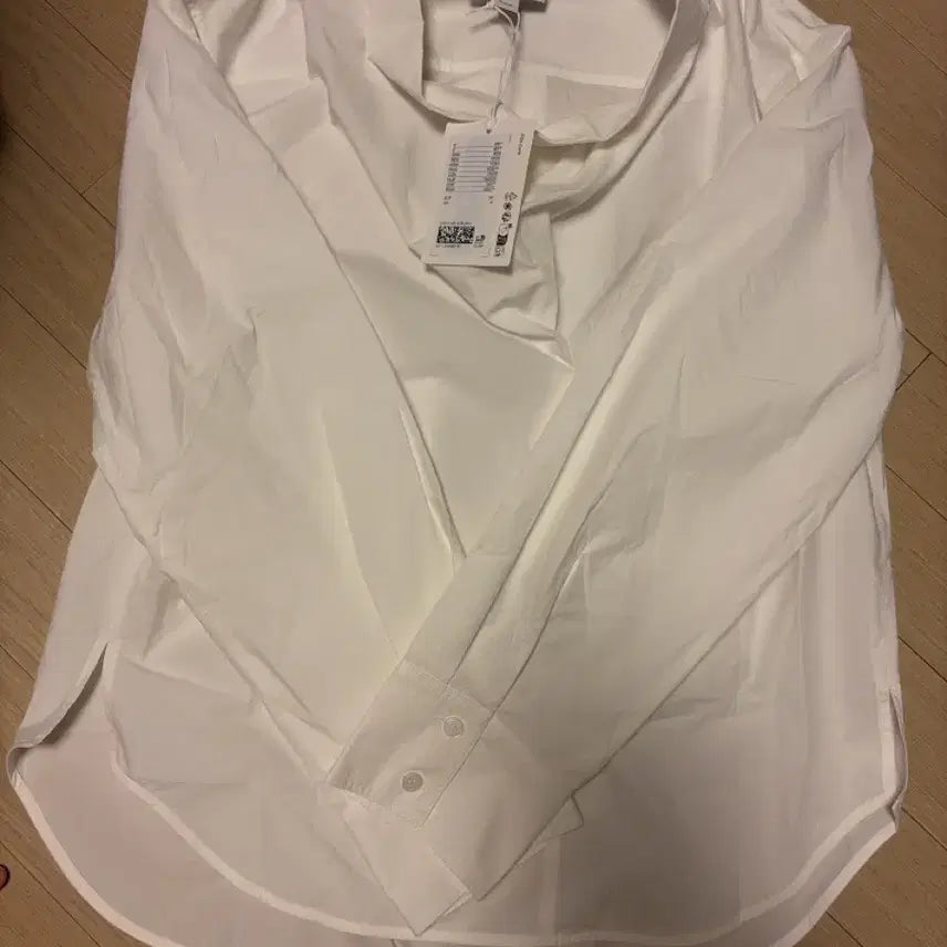 [BUNJANG] COS White Funnel Neck Cotton Shirt (Size 32) / COS 코스 화이트 퍼넬넥 코튼 셔츠 32