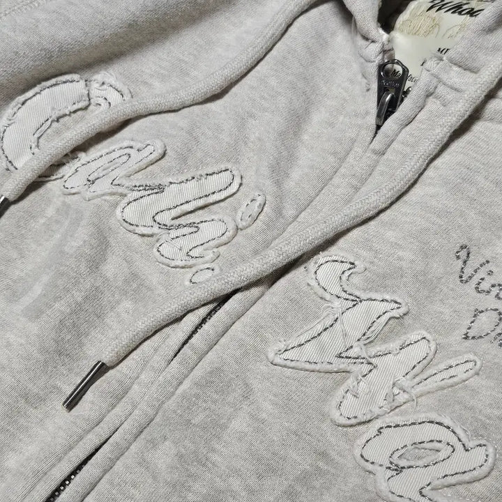 [BUNJANG] Who.A.U Y2K Pinstripe Midi Hoodie Zip-up / 후아유 y2k 핀터깔 미디 후드집업 M