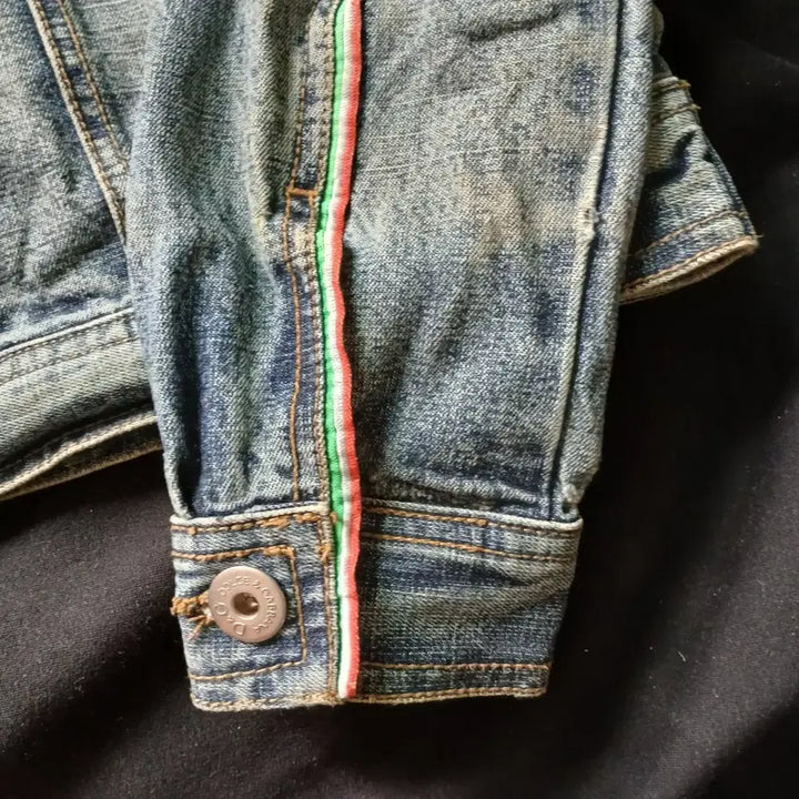 [BUNJANG] Dolce &amp; Gabbana Vintage Denim Jacket / 돌체앤가바나  빈티지 데님 자켓 브라운 워싱 이탈리아 삼선 포인트