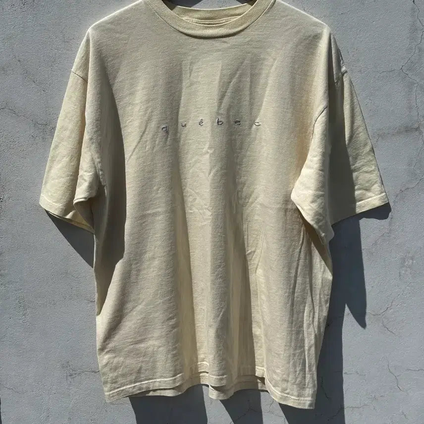 [BUNJANG] quebec Ivory Lettering Vintage T-shirt / [XL] quebec 아이보리 레터링 빈티지 반팔 티셔츠 CANADA