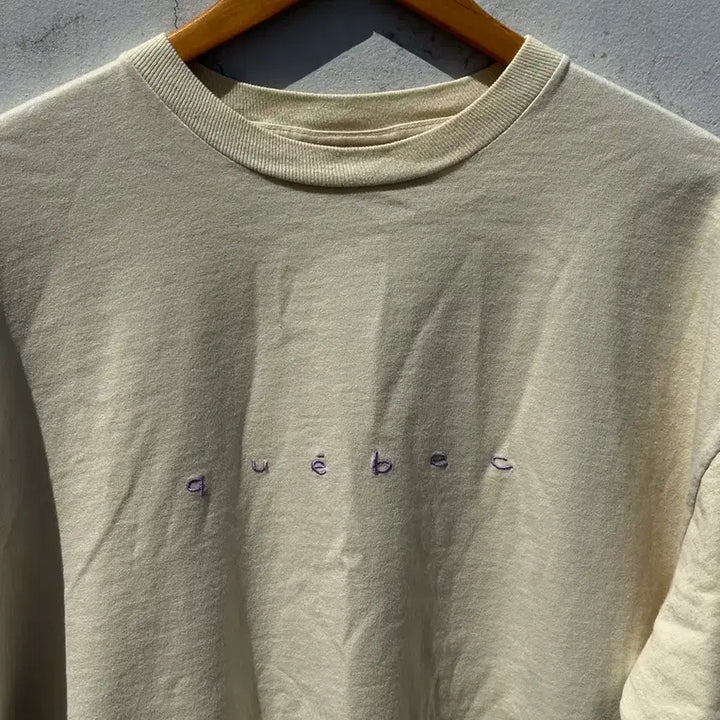 [BUNJANG] quebec Ivory Lettering Vintage T-shirt / [XL] quebec 아이보리 레터링 빈티지 반팔 티셔츠 CANADA
