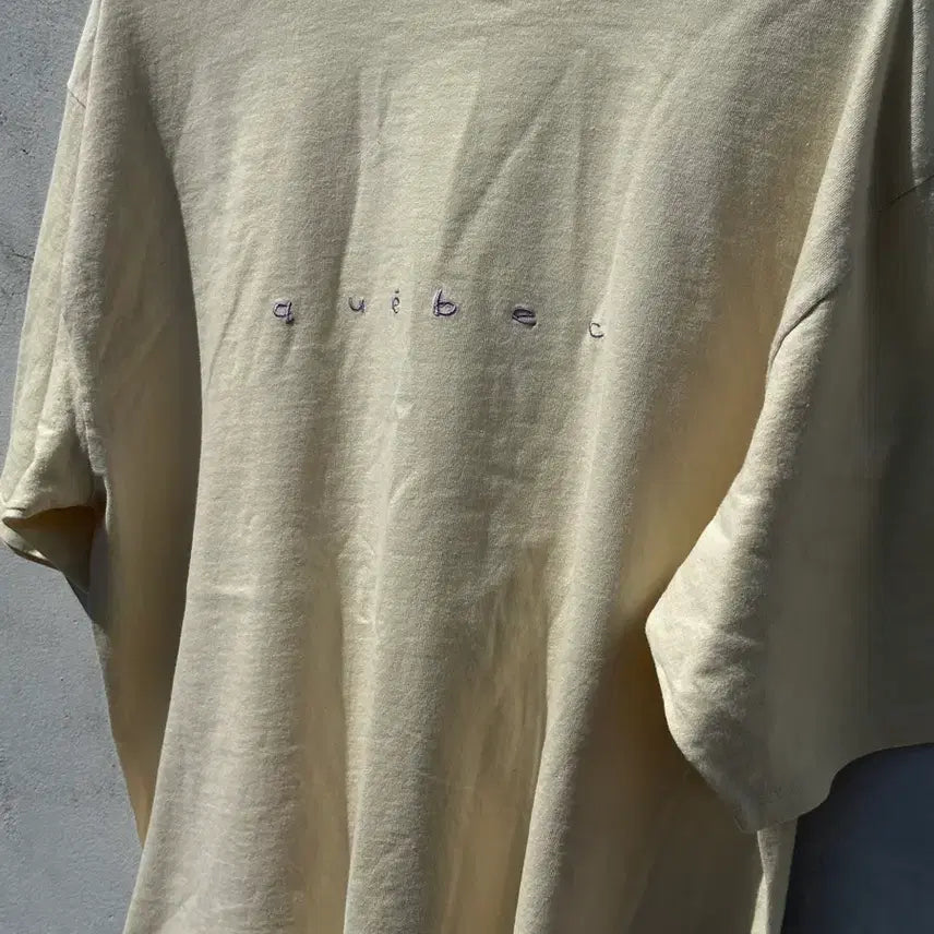 [BUNJANG] quebec Ivory Lettering Vintage T-shirt / [XL] quebec 아이보리 레터링 빈티지 반팔 티셔츠 CANADA