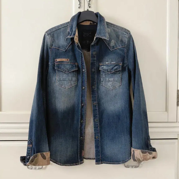 [BUNJANG] Buckaroo &amp; Tankers Indigo Denim Shirt and Pants Set / 상태최상)버커루셔츠+탱커스바지 시스템시슬리오즈세컨지컷보브sjsj미샤온앤온