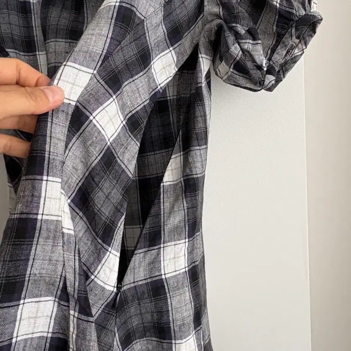 [BUNJANG] Isabel Marant Linen Checkered Blouse / 이자벨마랑 퍼프소매 언발 체크 린넨 블라우스 0
