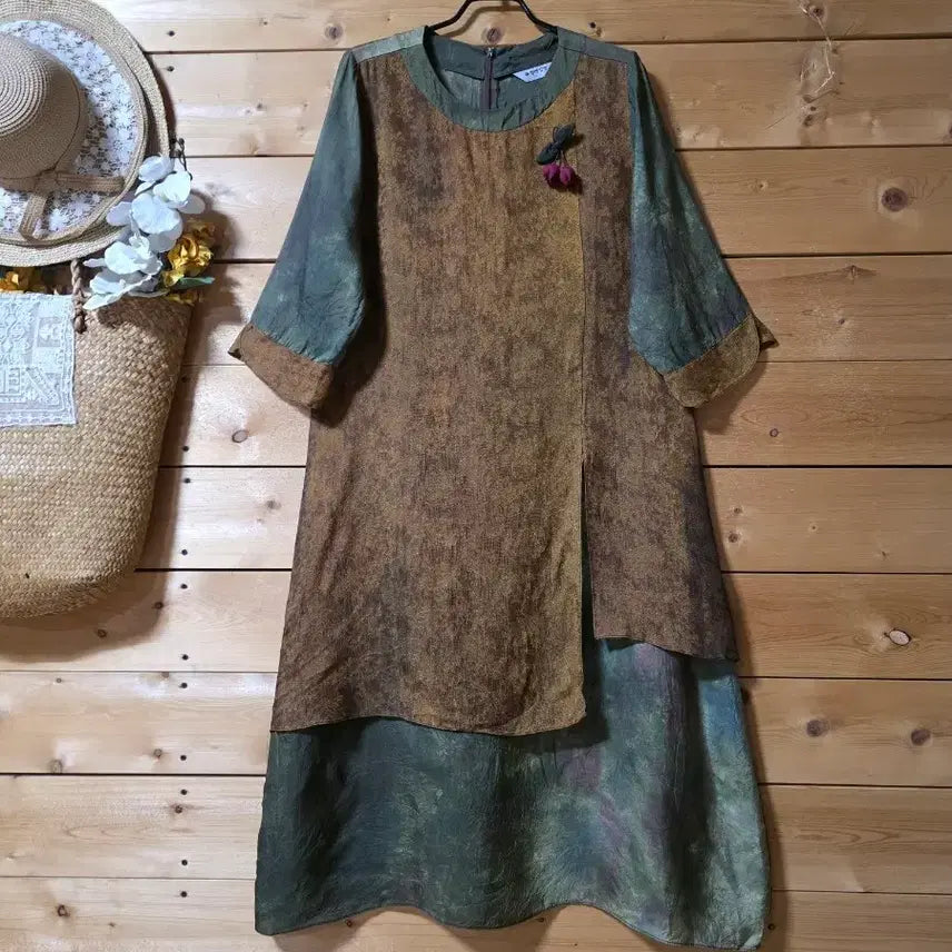 [SOLD OUT] 미사용.  천연염색 인견원핏(코사지 코디용입니다