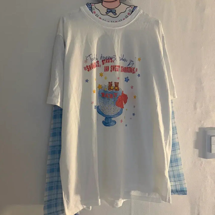 [SOLD OUT] 귀여운 곰돌이 긴팔티 투피스 빈티지