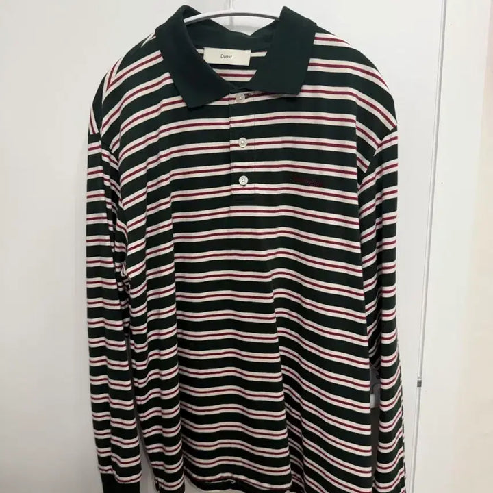 [SOLD OUT] 던스트 스트라이프 긴팔 카라티 다크그린M