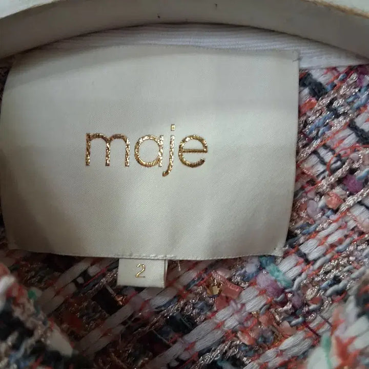 [BUNJANG] Maje Tweed Jacket Pink Gold Button / 마쥬 트위드 자켓 핑크 금장버튼55