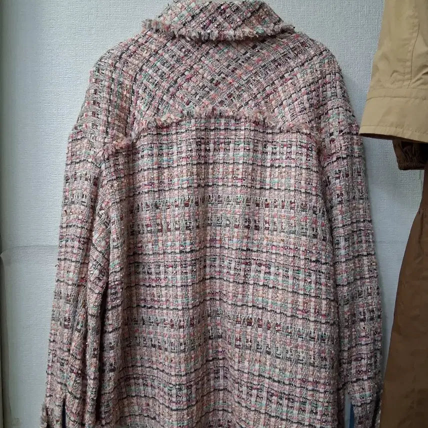 [BUNJANG] Maje Tweed Jacket Pink Gold Button / 마쥬 트위드 자켓 핑크 금장버튼55