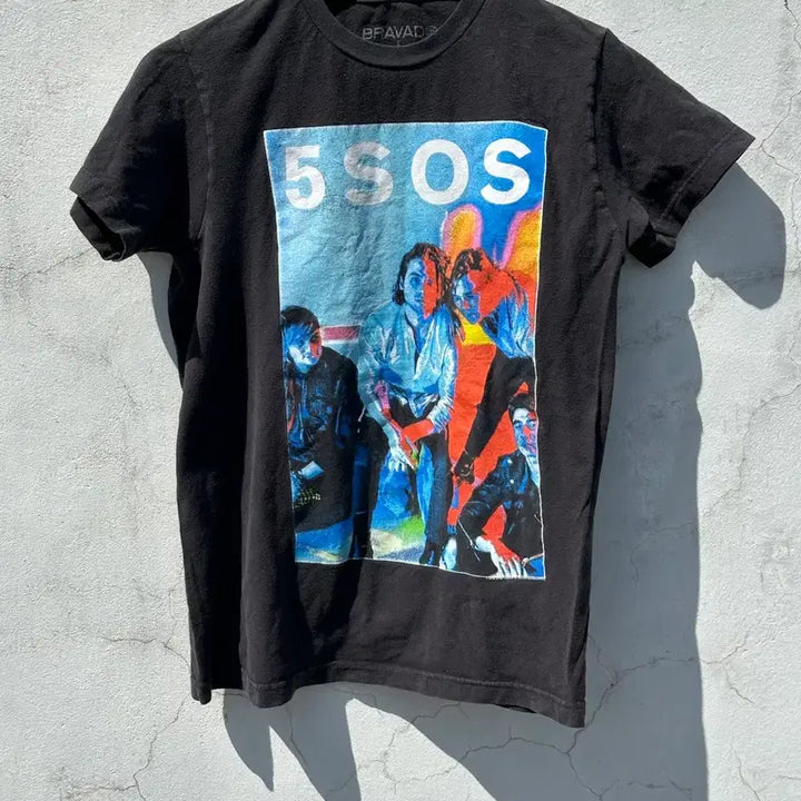 [BUNJANG] BRAVAD 5SOS Vintage Black Short Sleeve T-Shirt / [S] BRAVAD 5SOS 빈티지 블랙 반팔 티셔츠