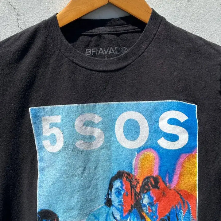 [BUNJANG] BRAVAD 5SOS Vintage Black Short Sleeve T-Shirt / [S] BRAVAD 5SOS 빈티지 블랙 반팔 티셔츠