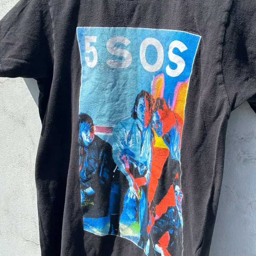 [BUNJANG] BRAVAD 5SOS Vintage Black Short Sleeve T-Shirt / [S] BRAVAD 5SOS 빈티지 블랙 반팔 티셔츠