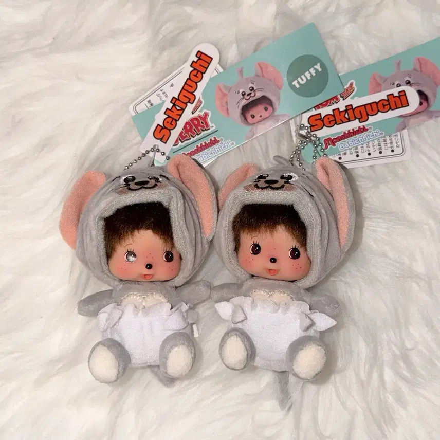 [BUNJANG] Tom and Jerry Tuffy Monchhichi Keyring Plush / 택포 5.7 톰과제리 몬치치 터피 키링 인형