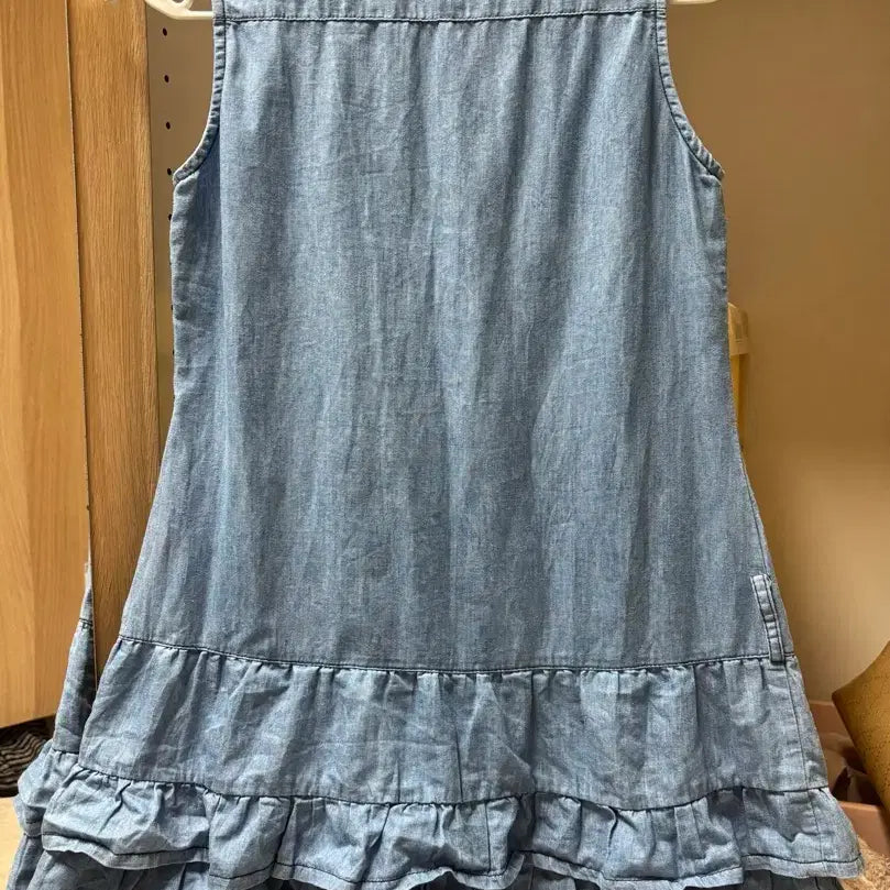 [BUNJANG] Vintage Sky Blue Vest Dress / 연청 조끼 원피스 치마 베스트 스카이블루 하늘 모리걸 빈티지 그런지 일브