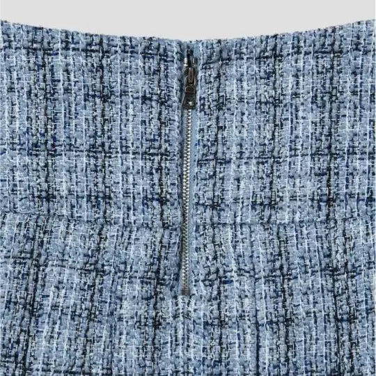 [SOLD OUT] 앨리스앤올리비아 에밀리 박스 플리츠 미니 스커트 (Blue Multi)