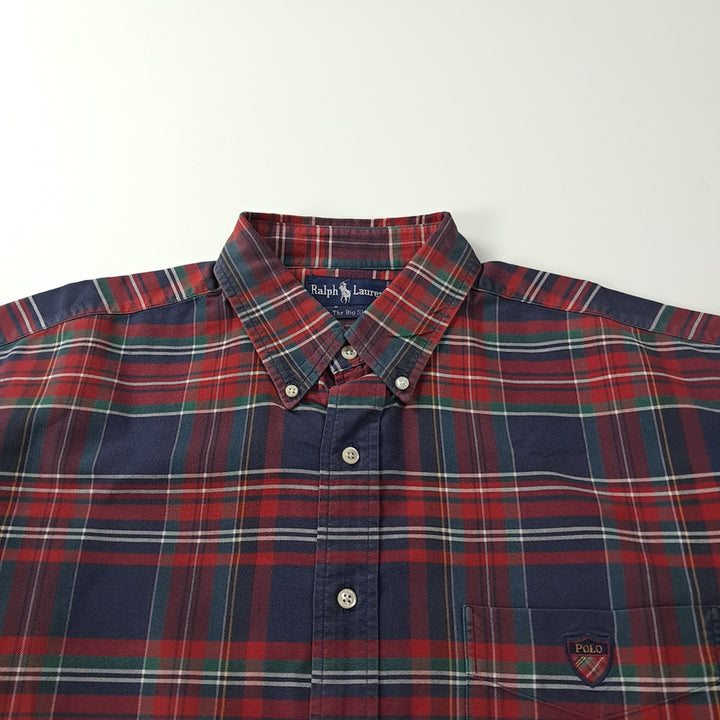 [SOLD OUT] CK318 L 폴로 90s 빅셔츠 클래식 타탄체크 엠블럼 셔츠 남방
